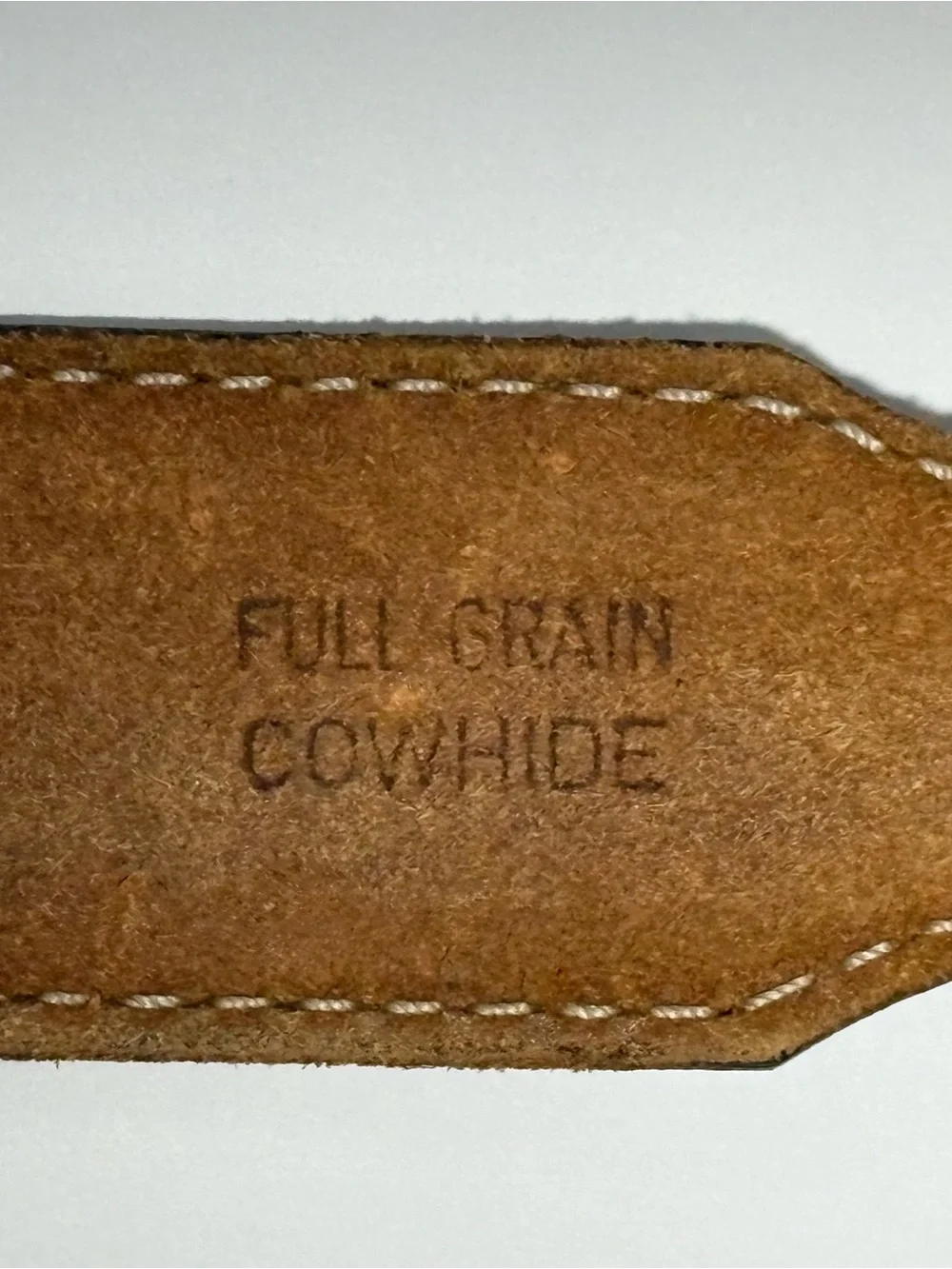 Vintage Western Full Grain Cowhide Belt in Rich Brown